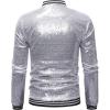 imageOmoone Mens Zip Up Mermaid Sequin Lightweight Shiny Clubwear Bomber JacketSilver