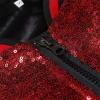 imageOmoone Mens Zip Up Mermaid Sequin Lightweight Shiny Clubwear Bomber JacketWine Red
