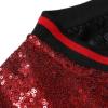 imageOmoone Mens Zip Up Mermaid Sequin Lightweight Shiny Clubwear Bomber JacketWine Red