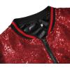 imageOmoone Mens Zip Up Mermaid Sequin Lightweight Shiny Clubwear Bomber JacketWine Red