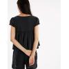 imageOmoone Summer Tie Front Babydoll Tops for Women Casual Cap Sleeve Pleated Tee Shirts Loose Going Out Flowy Tank TopsBlack