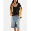 imageOmoone Summer Tie Front Babydoll Tops for Women Casual Cap Sleeve Pleated Tee Shirts Loose Going Out Flowy Tank TopsBlack