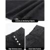 imageOmoone Wide Leg Jeans for Women High Waisted Stretchy Straight Leg Cropped Denim Pants Buttoned Baggy with Patch PocketsBlack