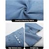 imageOmoone Wide Leg Jeans for Women High Waisted Stretchy Straight Leg Cropped Denim Pants Buttoned Baggy with Patch PocketsBlue