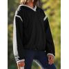 imageOmoone Womens Casual Hoodie Long Sleeve Cropped Lightweight Pullover Fall Sweatshirt Track JacketsBlack