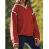 imageOmoone Womens Casual Hoodie Long Sleeve Cropped Lightweight Pullover Fall Sweatshirt Track JacketsRed