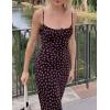 imageOmoone Womens Floral Dress LowCut Square Neck Spaghetti Strap Tie Bodycorn 90s Y2k Sun DressesLongblack Floral