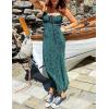 imageOmoone Womens Floral Dress LowCut Square Neck Spaghetti Strap Tie Bodycorn 90s Y2k Sun DressesLonggreen