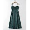 imageOmoone Womens Floral Dress LowCut Square Neck Spaghetti Strap Tie Bodycorn 90s Y2k Sun DressesLonggreen