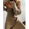imageOmoone Womens Floral Dress LowCut Square Neck Spaghetti Strap Tie Bodycorn 90s Y2k Sun DressesLongyellow