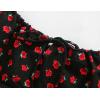 imageOmoone Womens Floral Dress LowCut Square Neck Spaghetti Strap Tie Bodycorn 90s Y2k Sun DressesShortblack