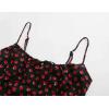 imageOmoone Womens Floral Dress LowCut Square Neck Spaghetti Strap Tie Bodycorn 90s Y2k Sun DressesShortblack