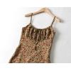 imageOmoone Womens Floral Dress LowCut Square Neck Spaghetti Strap Tie Bodycorn 90s Y2k Sun DressesShortyellow