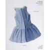 imageOmoone Womens Sleeveless Bodycon Mini Denim Dress Boat Neck Stretchy Flare Jean DressesDenimblue