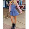 imageOmoone Womens Sleeveless Bodycon Mini Denim Dress Boat Neck Stretchy Flare Jean DressesDenimblue