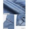 imageOmoone Womens Sleeveless Bodycon Mini Denim Dress Boat Neck Stretchy Flare Jean DressesDenimblue