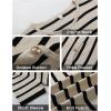 imageOmoone Womens Striped Cardigan Sweater Short Sleeve Lightweight Summer Button Down Cropped Knit TopsApricot Black