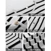 imageOmoone Womens Striped Cardigan Sweater Short Sleeve Lightweight Summer Button Down Cropped Knit TopsWhite Black
