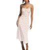 imageOmoone Womens Floral Dress LowCut Square Neck Spaghetti Strap Tie Bodycorn 90s Y2k Sun DressesLongwhite Strawberry