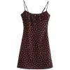 imageOmoone Womens Floral Dress LowCut Square Neck Spaghetti Strap Tie Bodycorn 90s Y2k Sun DressesShortblack