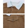 imageOmoone Mens Lapel Sherpa Fleece Lined Thicken Denim Jean Trucker Jacket CoatsBrown