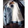 imageOmoone Mens Lapel Sherpa Fleece Lined Thicken Denim Jean Trucker Jacket CoatsDenim Blue Fleece White