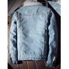 imageOmoone Mens Lapel Sherpa Fleece Lined Thicken Denim Jean Trucker Jacket CoatsDenim Blue Fleece White