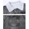 imageOmoone Mens Lapel Sherpa Fleece Lined Thicken Denim Jean Trucker Jacket CoatsGrey