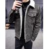 imageOmoone Mens Lapel Sherpa Fleece Lined Thicken Denim Jean Trucker Jacket CoatsGrey