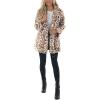 imageOmoone Womens Faux Fur Jackets Autumn Winter Leopard Coats Loose Fur Coat with PocketsWhiteorange