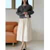 imageOmoone Womens Denim Jacket Long Sleeve Crop Button Down Jean Coat with PocketGrey