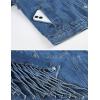 imageOmoone Womens Oversized Denim Fringed Jacket Tassel Jean Jackets Fall Outfits 2025 with PocketsDenimblue