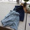 imageOmoone Womens Short Sleeve Denim Shirt Peplum Ruffle Hem Denim Crop Top Jackets Cowgirl OutfitsLightblue