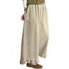 imageOmoone Womens Winter Corduroy Wide Leg Pants Loose Ruffled Hem Elastic Waist Lounge Palazzo Trousers with PocketsKhaki