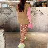 imageOmoone Puffer Vest Women Ruffle Sleeve Button Down Padded Quilted Puffy Jacket Coat OutwearKhaki