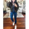 imageOmoone Womens Cropped Fleece Jacket Faux Fur Sherpa Coat Jackets Winter OutwearBlack