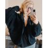imageOmoone Womens Cropped Fleece Jacket Faux Fur Sherpa Coat Jackets Winter OutwearBlack