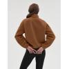 imageOmoone Womens Cropped Fleece Jacket Faux Fur Sherpa Coat Jackets Winter OutwearBrown