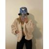 imageOmoone Womens Cropped Fleece Jacket Faux Fur Sherpa Coat Jackets Winter OutwearKhaki