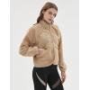 imageOmoone Womens Cropped Fleece Jacket Faux Fur Sherpa Coat Jackets Winter OutwearKhaki