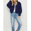 imageOmoone Womens Cropped Fleece Jacket Faux Fur Sherpa Coat Jackets Winter OutwearNavy Blue