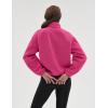imageOmoone Womens Cropped Fleece Jacket Faux Fur Sherpa Coat Jackets Winter OutwearRose Red