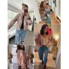 imageOmoone Womens Cropped Floral Reversible Quilted Jacket Cardigan Printed Lightweight Open Front Padded Puffer CoatBrown
