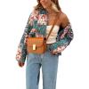 imageOmoone Womens Cropped Floral Reversible Quilted Jacket Cardigan Printed Lightweight Open Front Padded Puffer CoatBrown