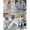 imageOmoone Womens Cropped Floral Reversible Quilted Jacket Cardigan Printed Lightweight Open Front Padded Puffer CoatWhite