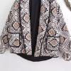 imageOmoone Womens Quilted Jacket Cardigan Lightweight Floral Print Open Front Padded Puffer JacketsCoffee