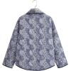 imageOmoone Womens Quilted Jacket Cardigan Lightweight Floral Print Open Front Padded Puffer JacketsDustyblue