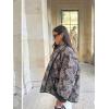 imageOmoone Womens Quilted Jacket Cardigan Lightweight Floral Print Open Front Padded Puffer JacketsDustyblue