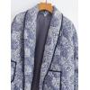 imageOmoone Womens Quilted Jacket Cardigan Lightweight Floral Print Open Front Padded Puffer JacketsDustyblue
