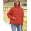 imageOmoone Womens Quilted Puffer Jacket Zip Up Oversized Lightweight Padded Down Coat OuterwearOrange Red